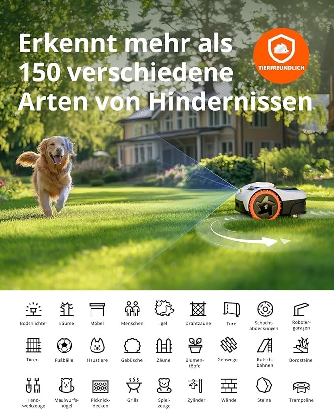 Navimow i105E Mähroboter ohne Begrenzungskabel 500 m², RTK+Vision Rasenmäher Roboter, KI Automatische Kartierung, Virtuelle Begrenzung, Mehrzonen-Management - Image 3